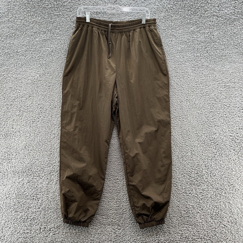 Good American Pants Women‎ 3 Large Brown Mocha Essential Nylon Jogger Track Pant